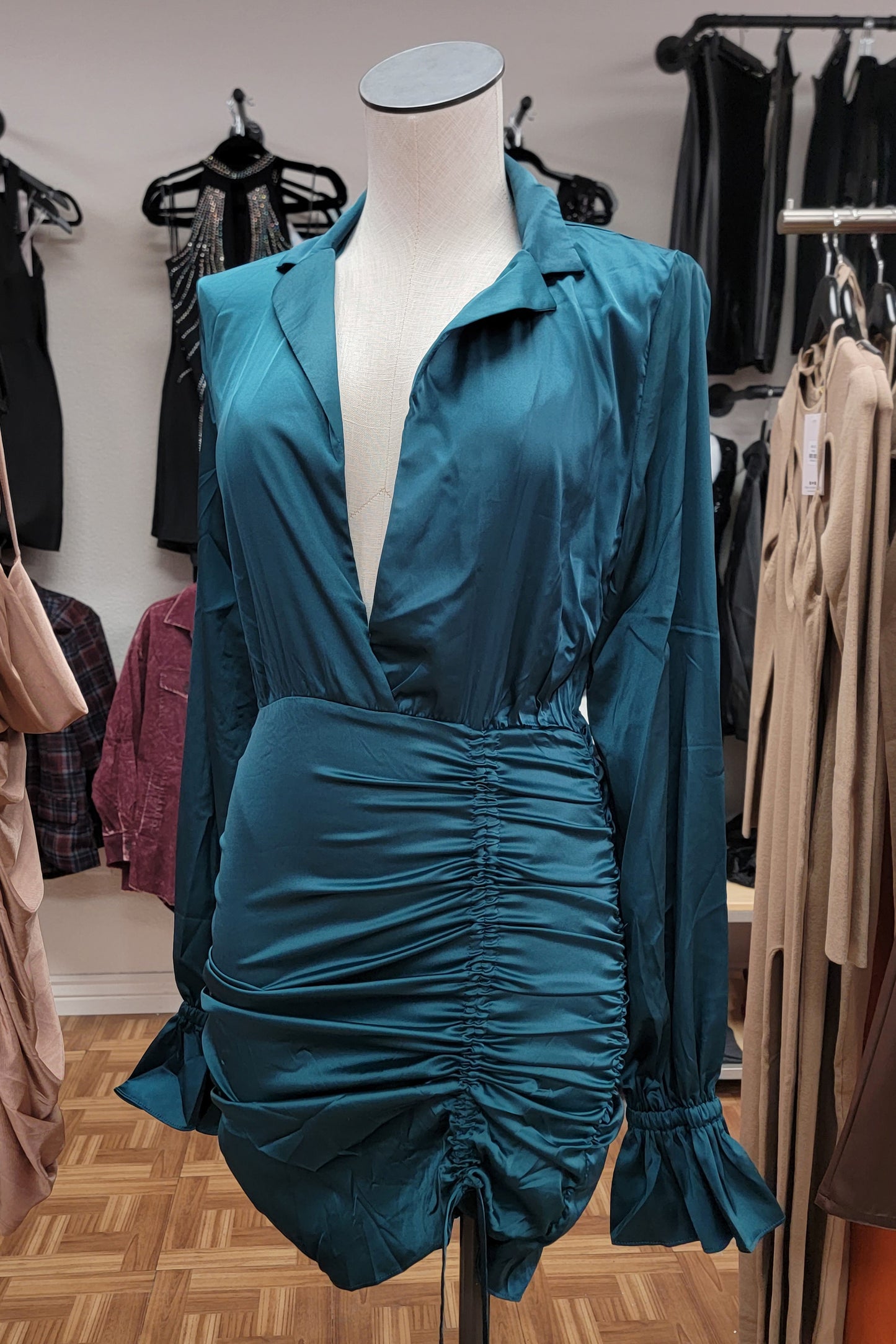 Teal - Satin Nights Dress