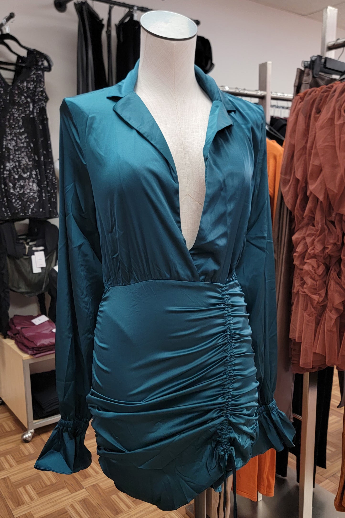Teal - Satin Nights Dress
