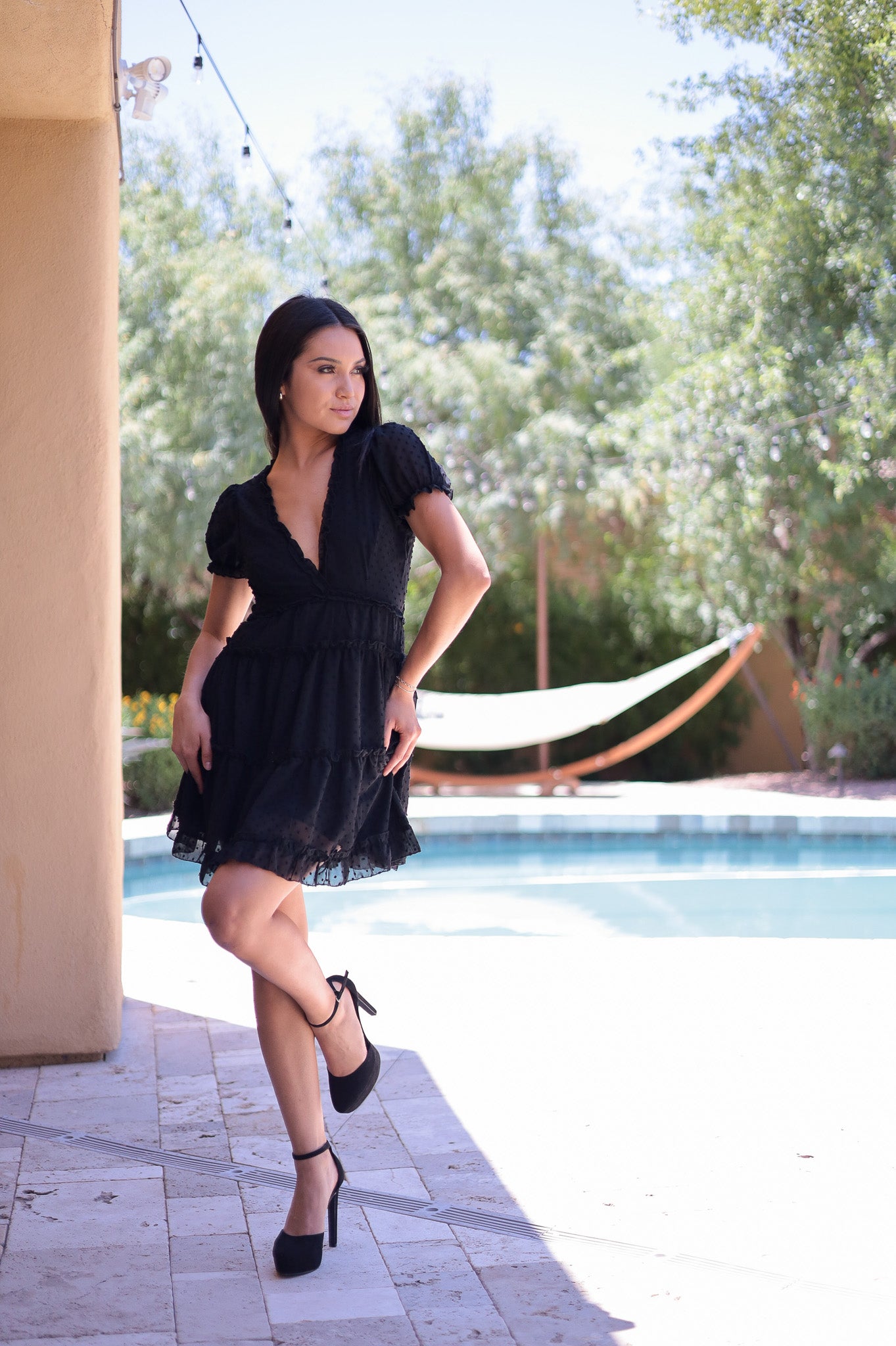 (M) Black - Tiered Summers Dress