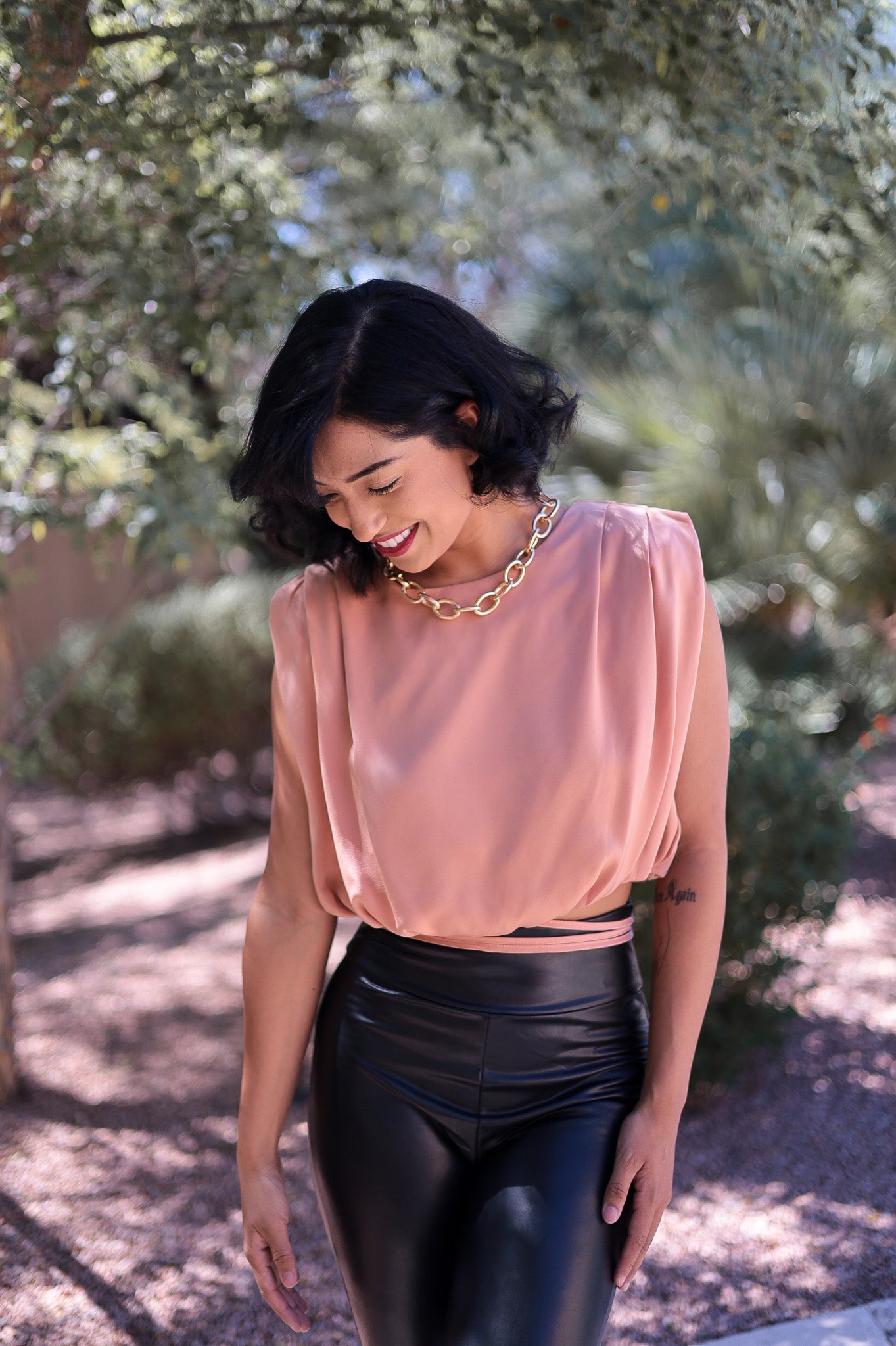 Dreamy Peach Satin Top