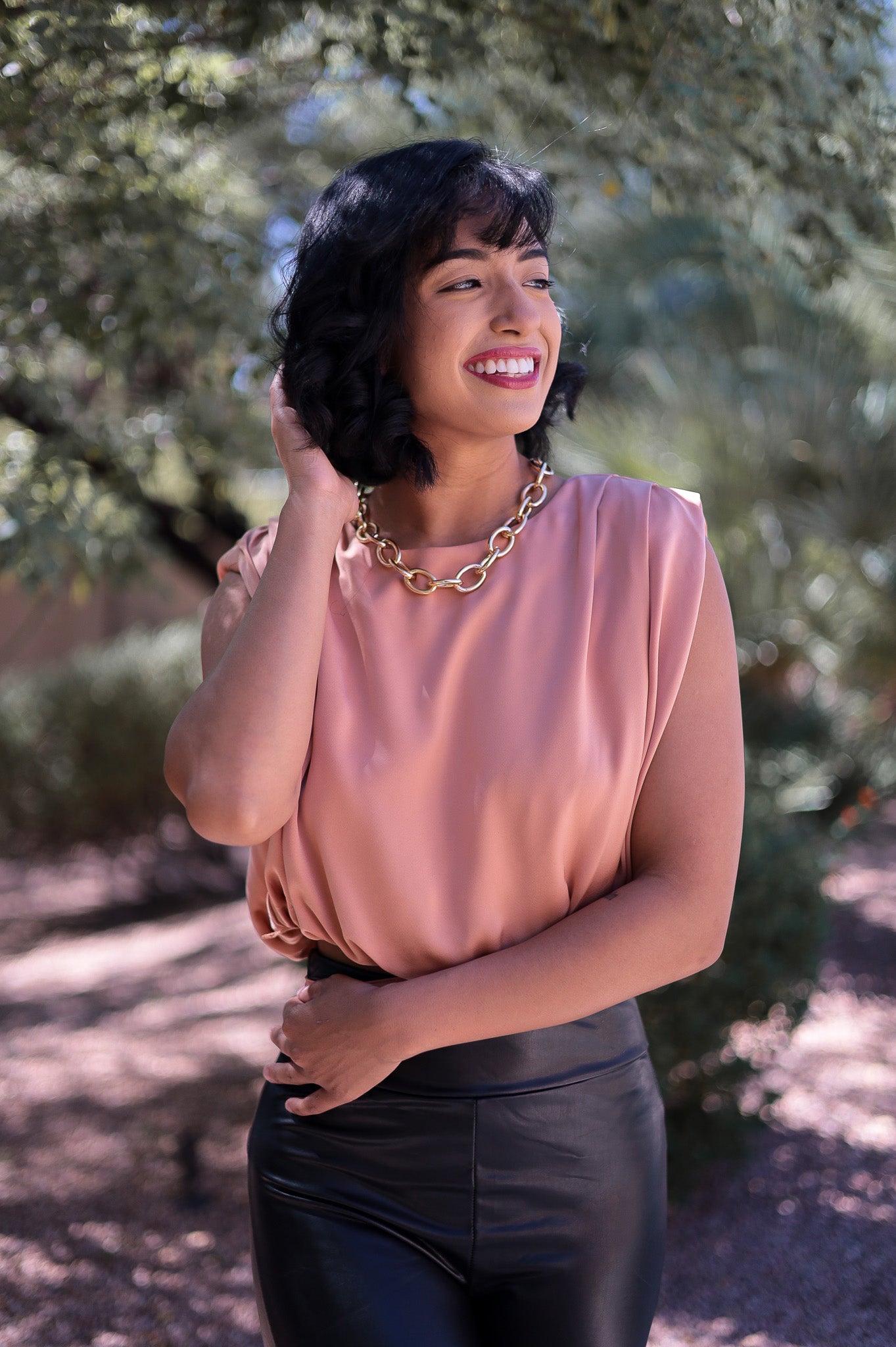 Dreamy Peach Satin Top