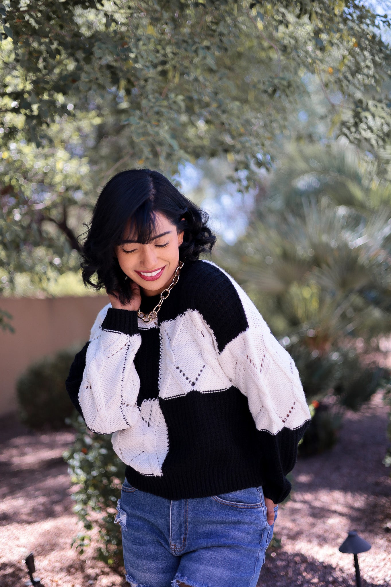 Checkerboard Fall Sweater