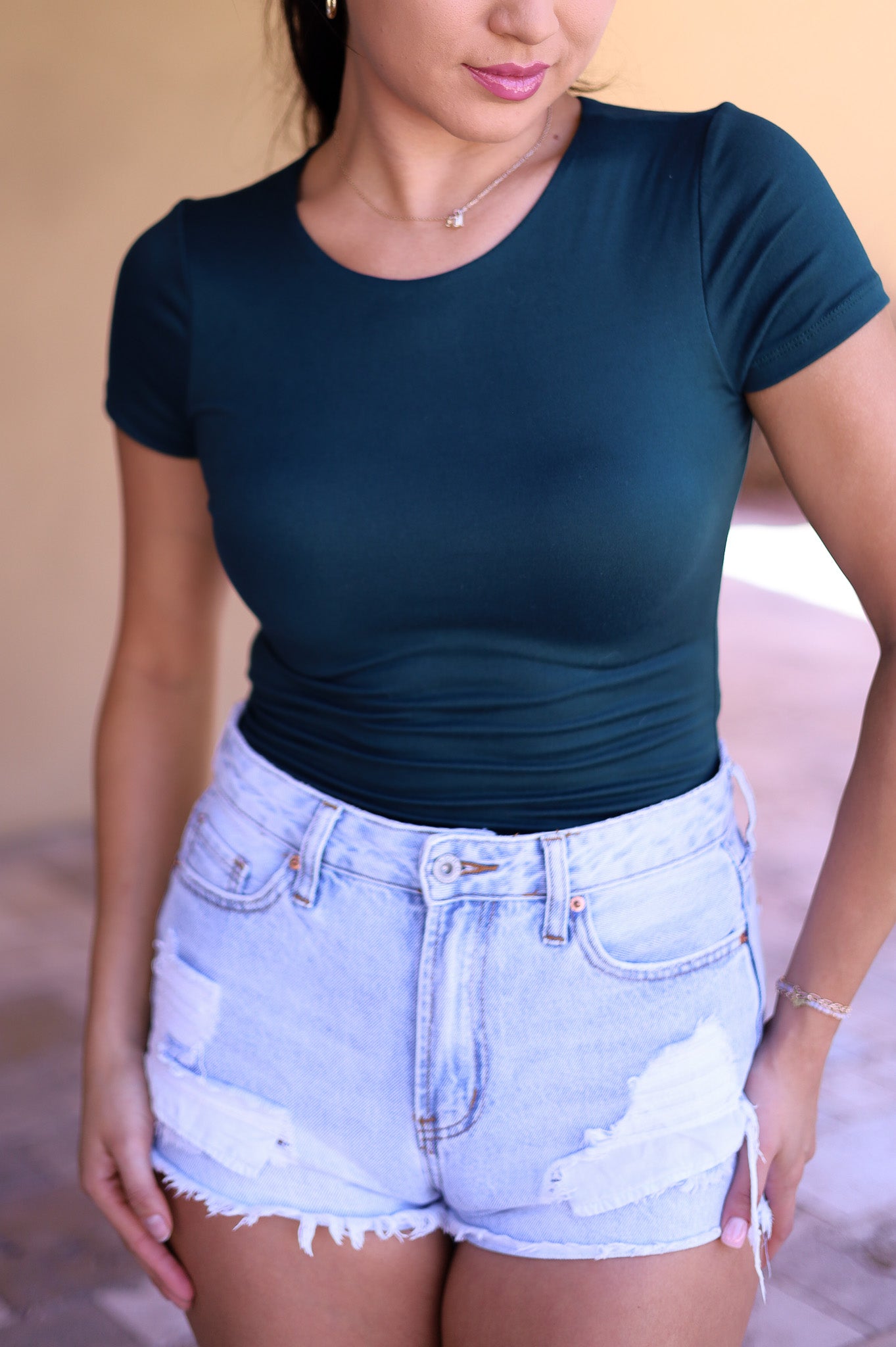 Hunter Green - Second Skin Bodysuit Butter - Short Sleeve - Heart & Hips