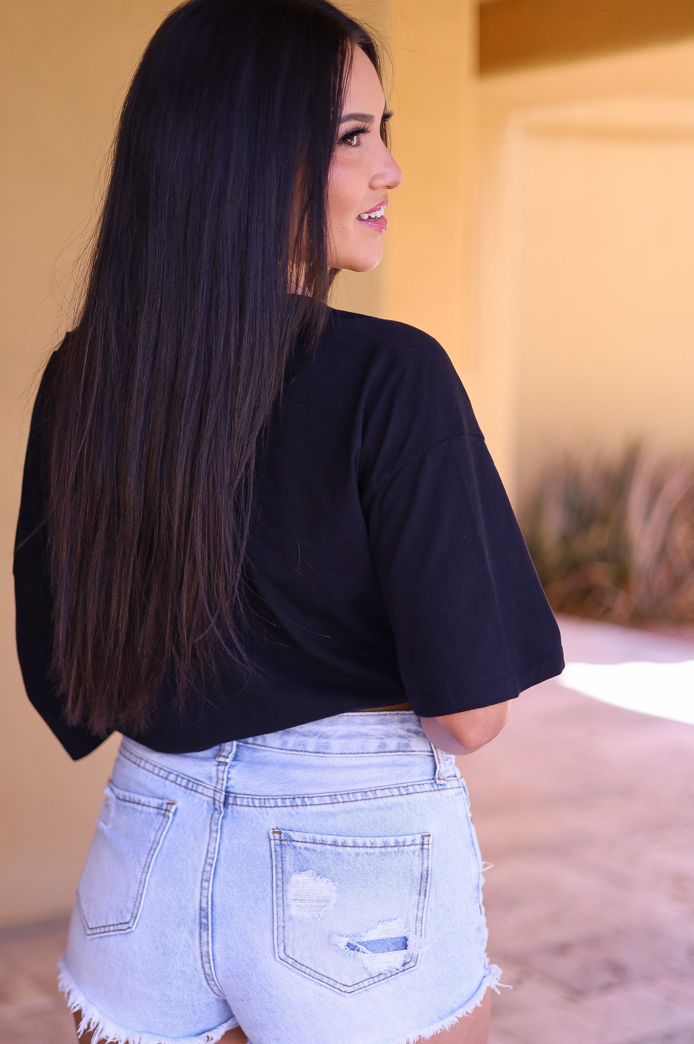 Black - Zenana Cotton Drop Shoulder Boyfriend Box Tee - Oversized