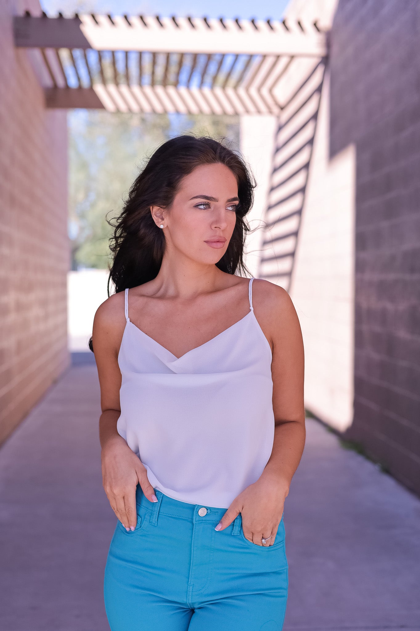 White - Vivian Cowl Top