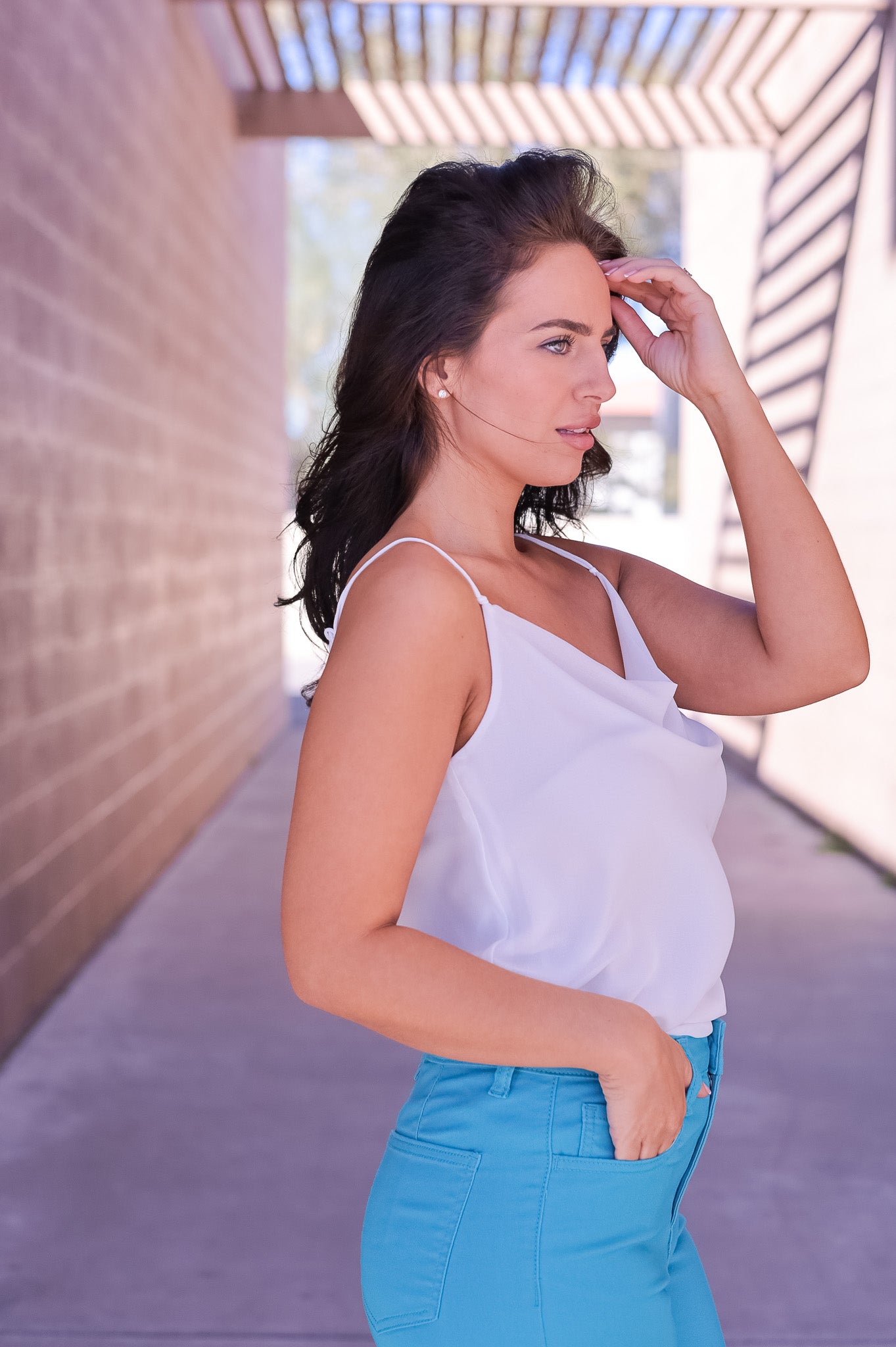 White - Vivian Cowl Top