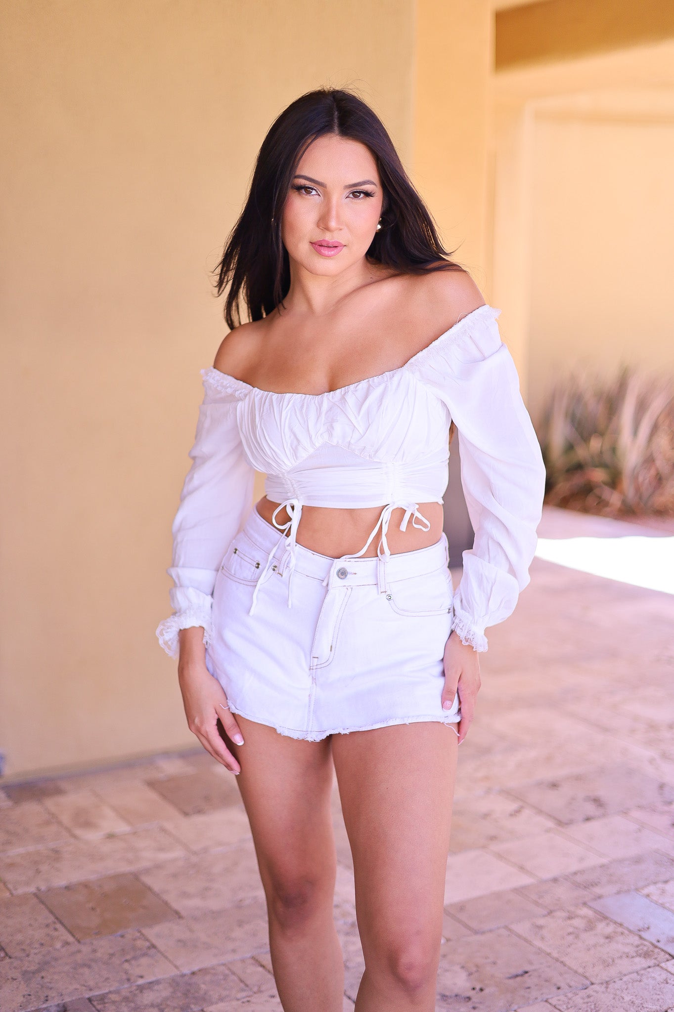 Ivory White - Vaquerita Off Shoulder Top