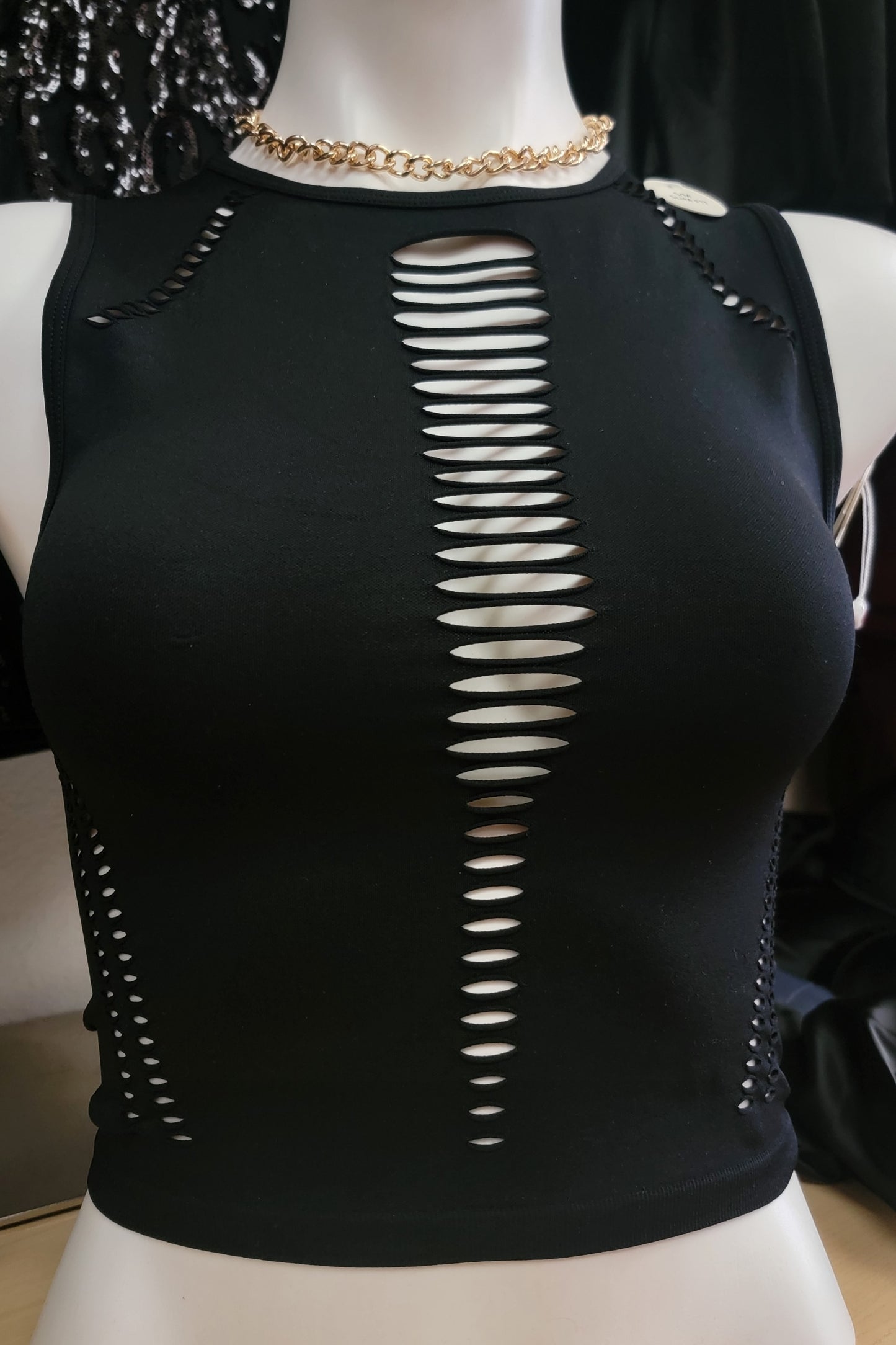 Black - Baddie Cutout Top