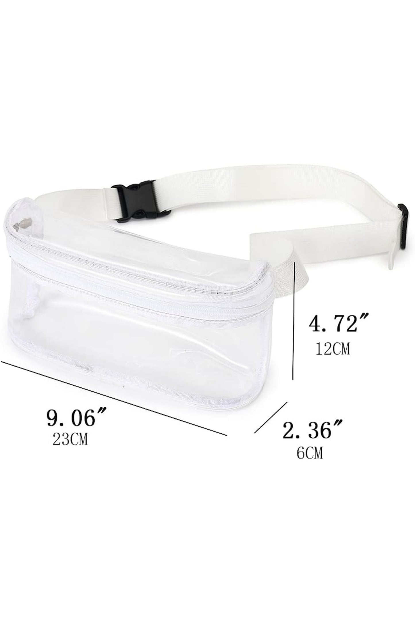 Clear - Fanny Pack Bag (White Trim)