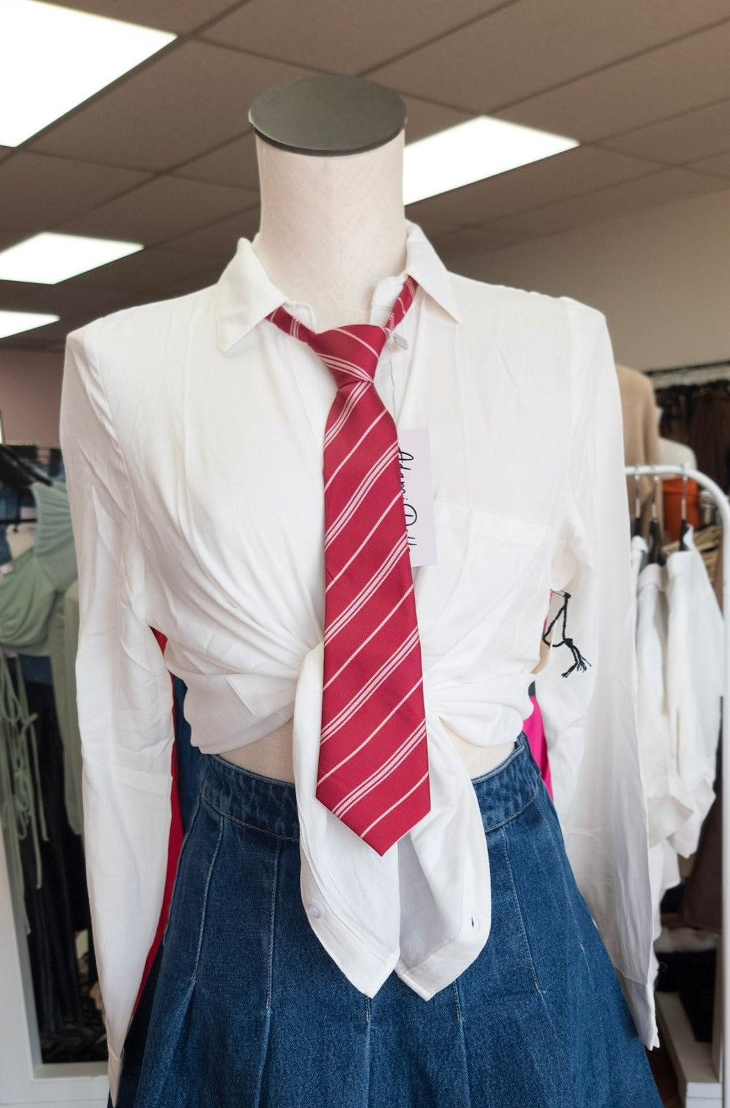 White - Button Up Long Sleeve Top