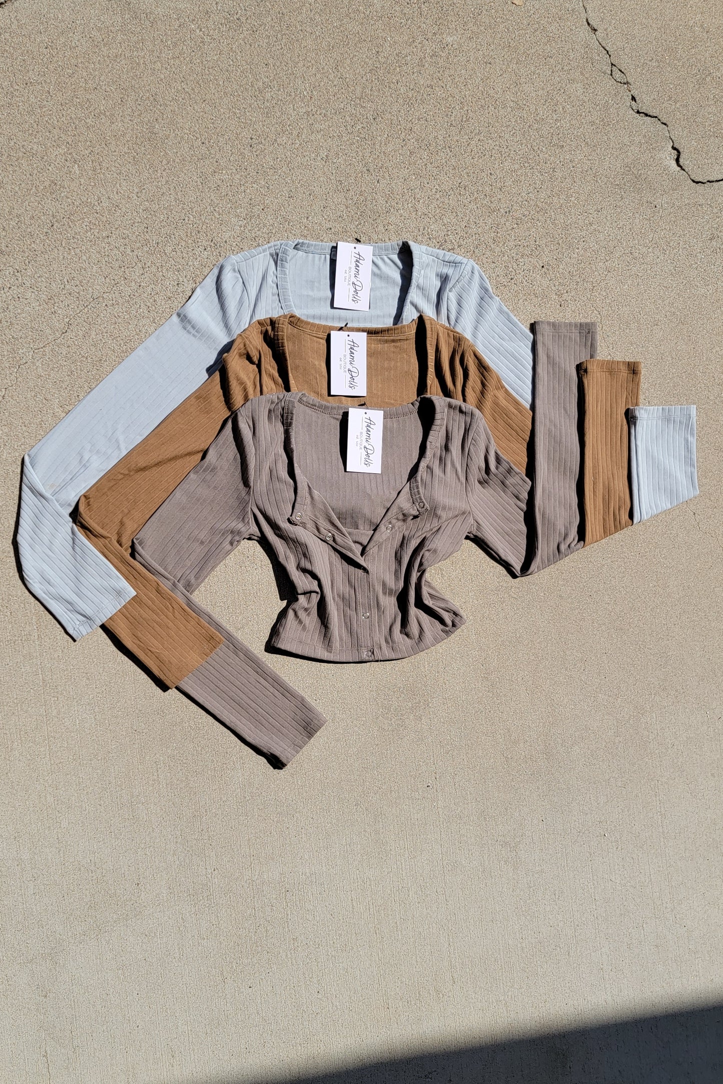 Latte- Feisty Long Sleeve Crop Top