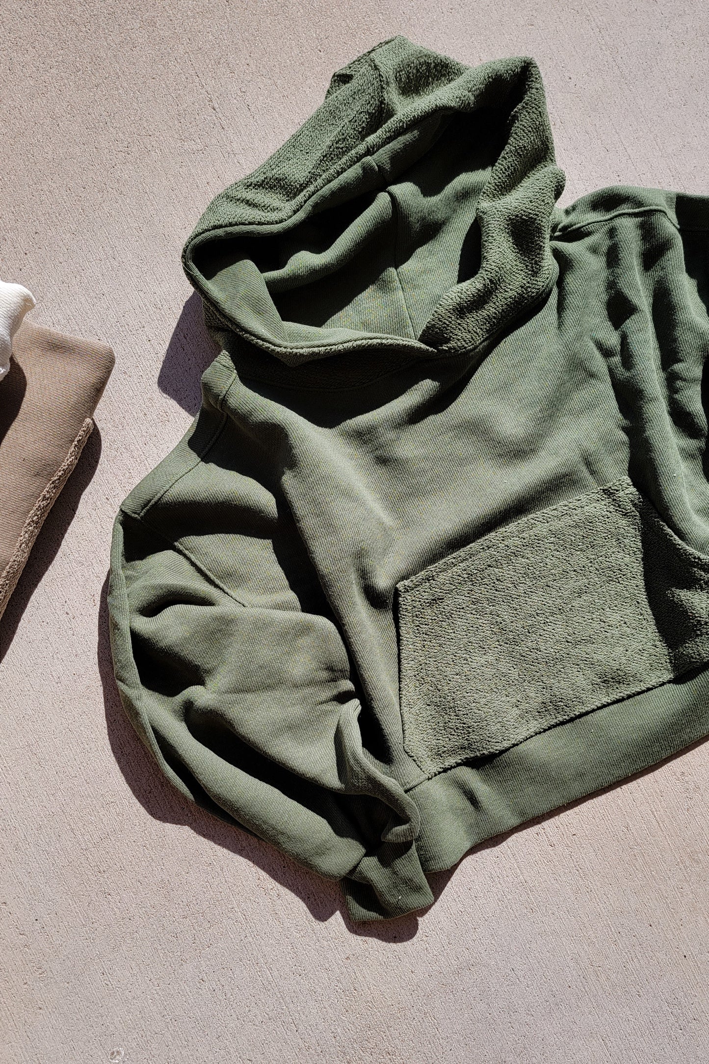 Oversized Terry Cropped Hoodie