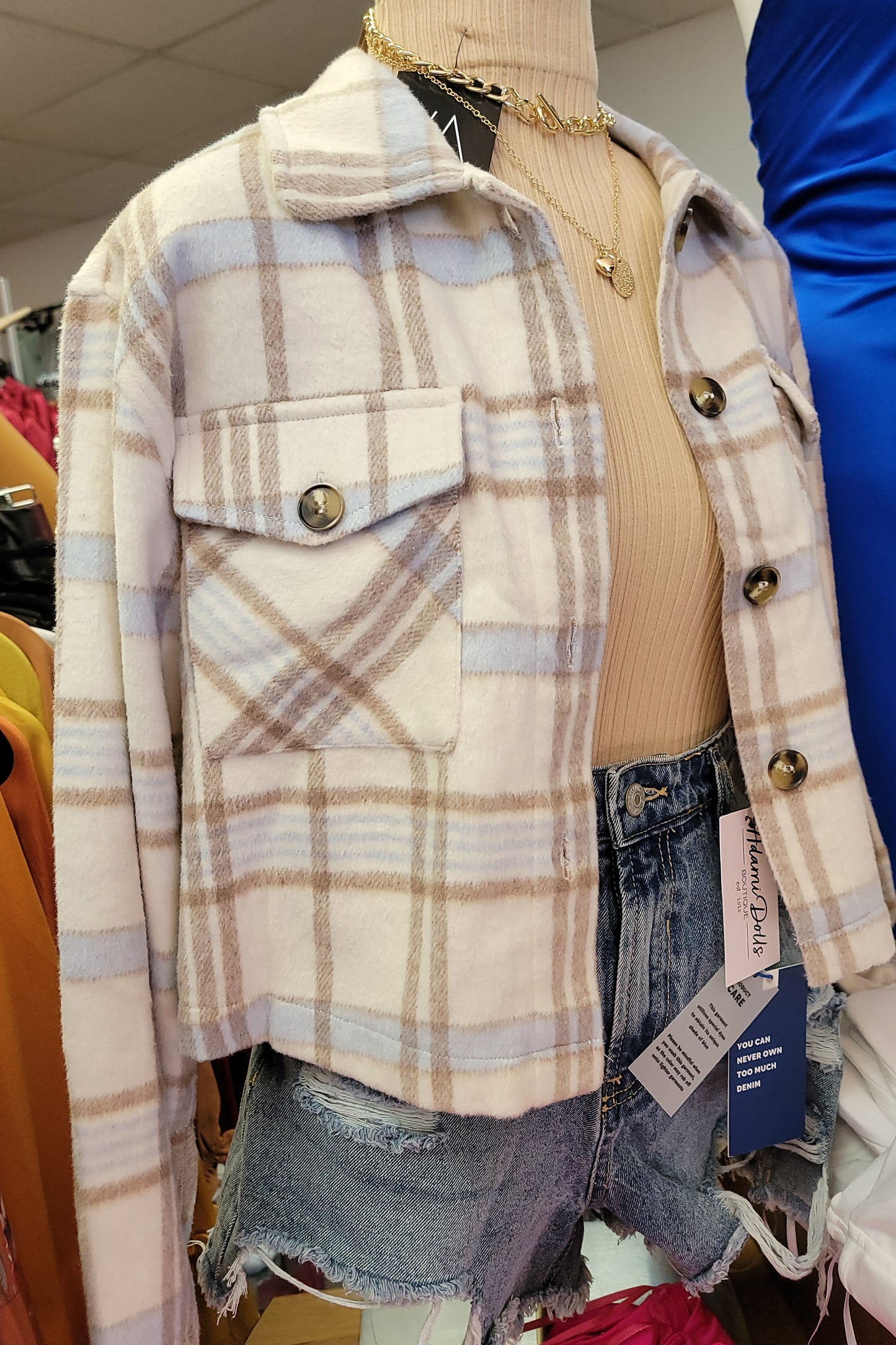 Ethan - Cropped Light Blue Flannel
