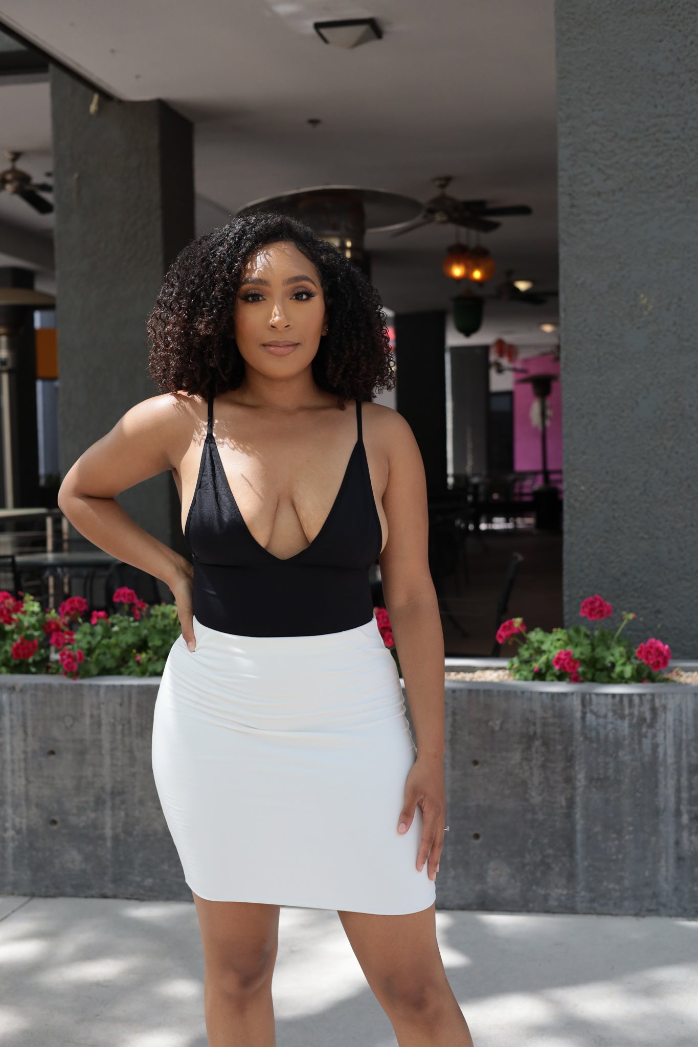 Black - Rilee Open Back Bodysuit
