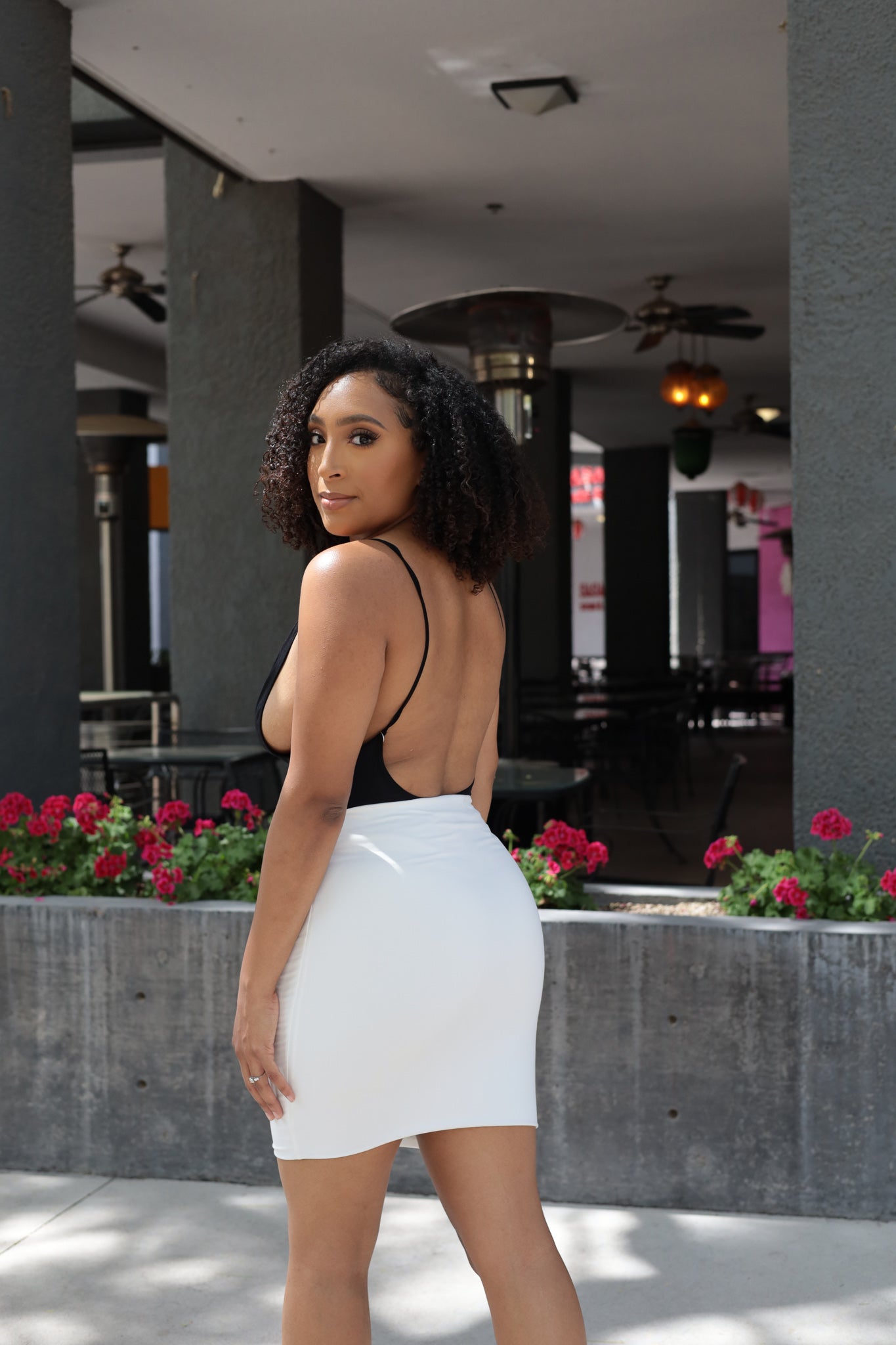 Black - Rilee Open Back Bodysuit