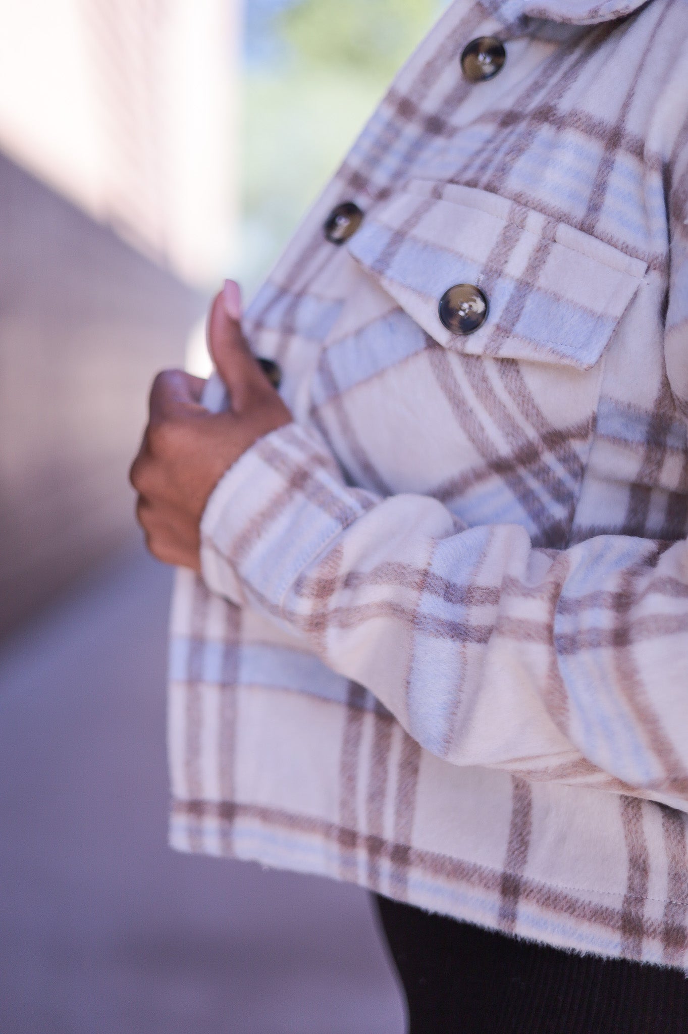 Ethan - Cropped Light Blue Flannel