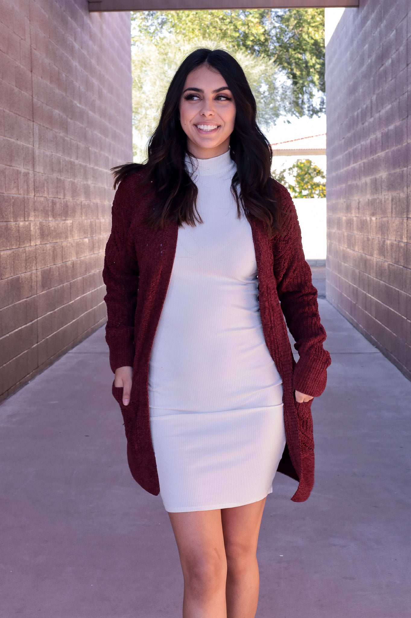 Burgundy - Give Me Snow Chenille Cardigan