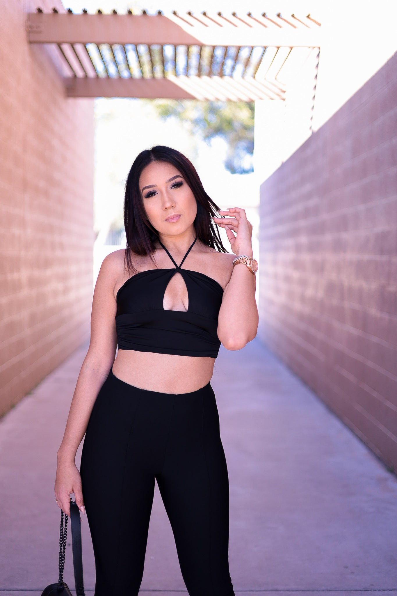 Black - Call Me Halter Crop Top