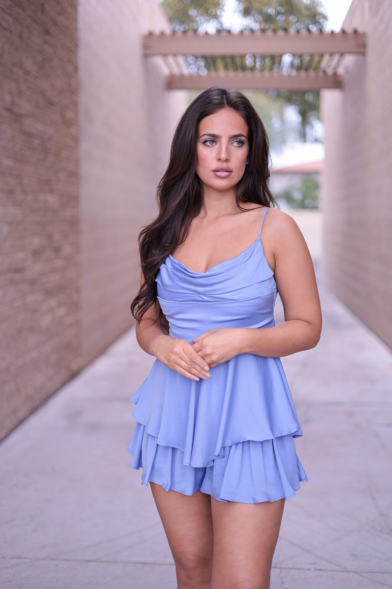 Blue - Veronica Ruffle Romper