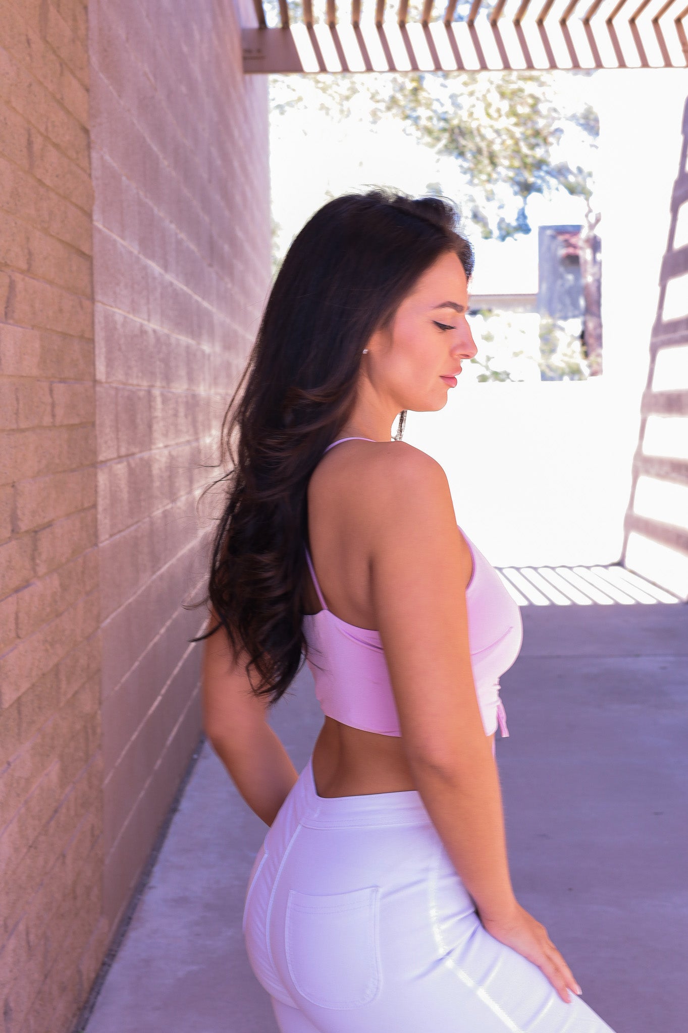 Lilac - Emma Criss Cross Crop Top