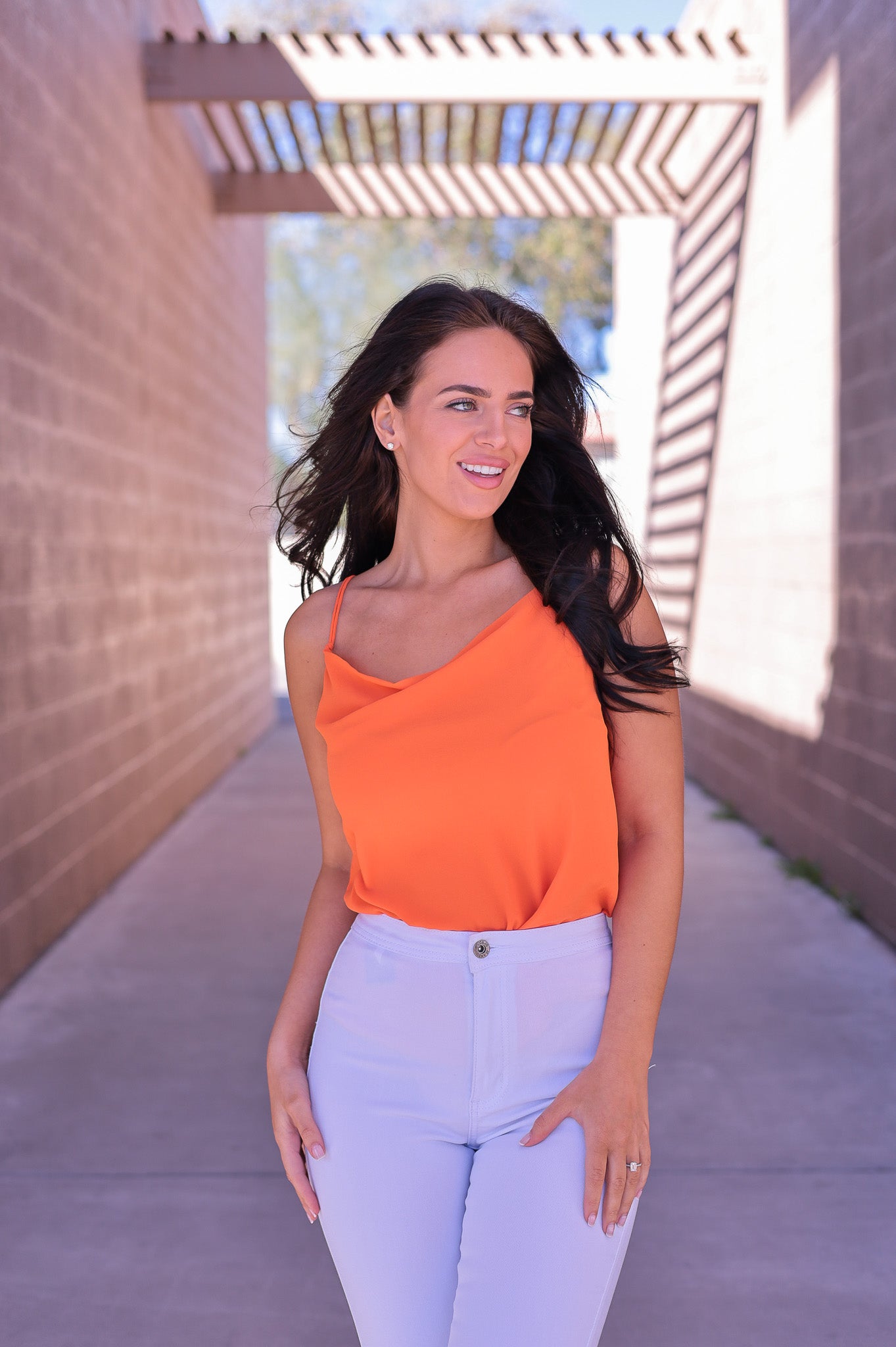 Orange - Vivian Cowl Top