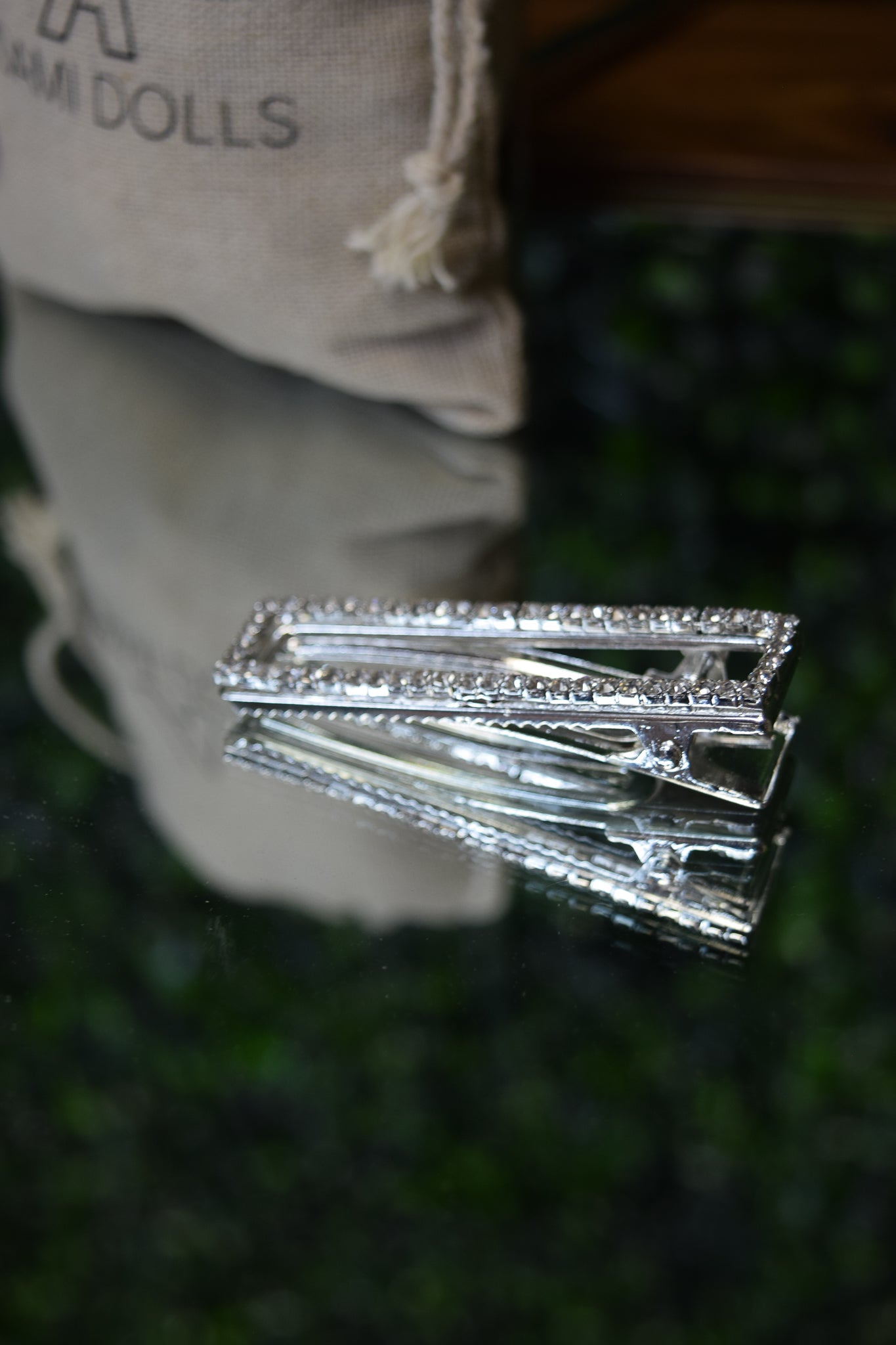 Rectangle Rhinestone Hair Clip - Adami Dolls