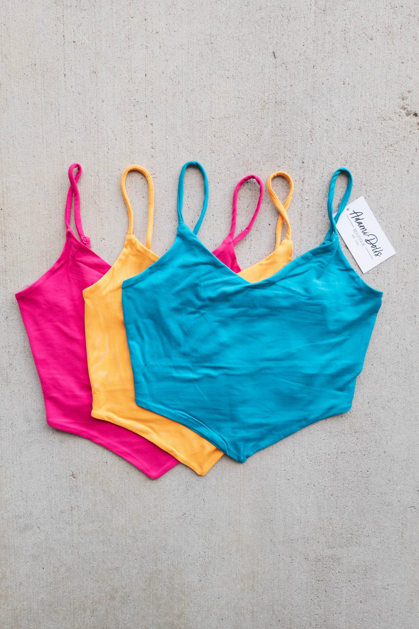 Fuschia - Western Vibes V Hem Crop Cami