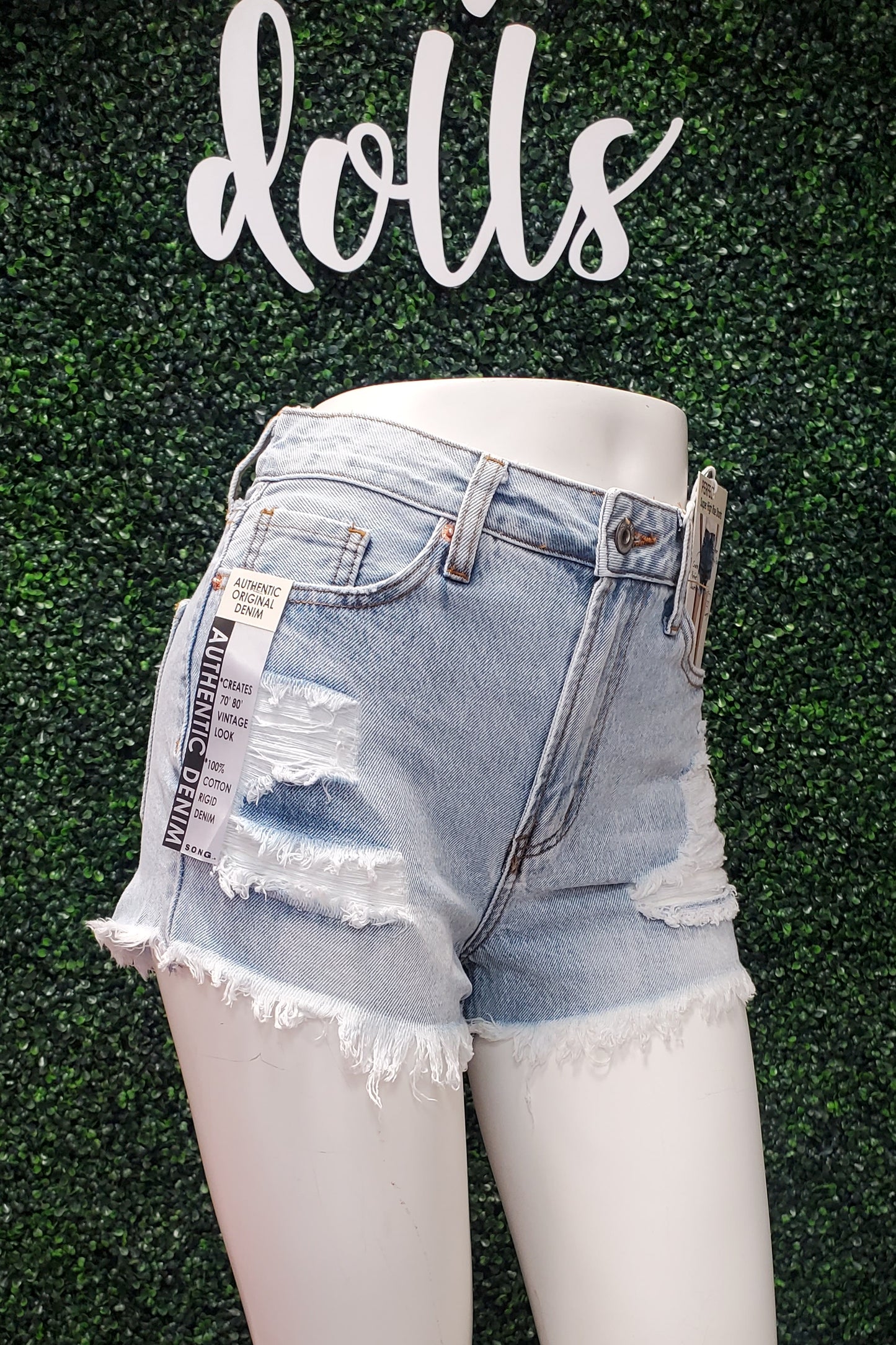 (29, 30) Light Wash - Authentic Denim - Vintage Ultra High Rise Shorts