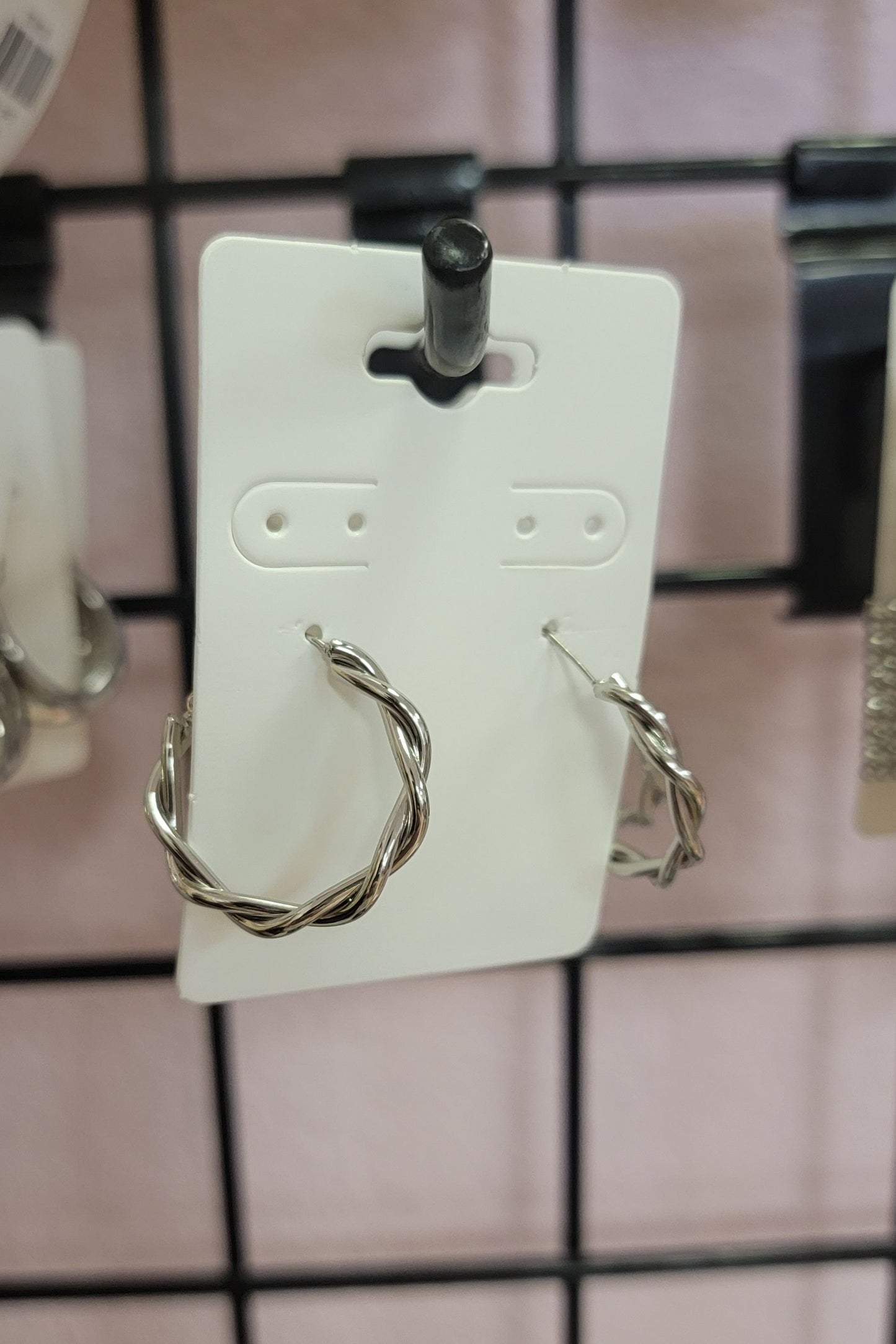 Silver - Braided Small Hoop Earrings