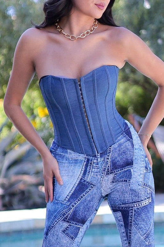 Jeanious Denim Corset Top