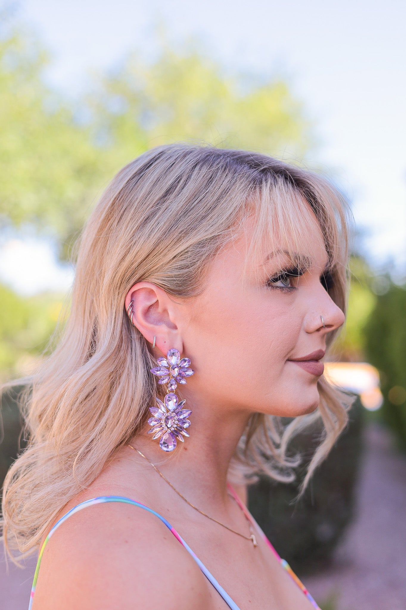 Lilac / Lavender - Luxury Drop Statement Earrings