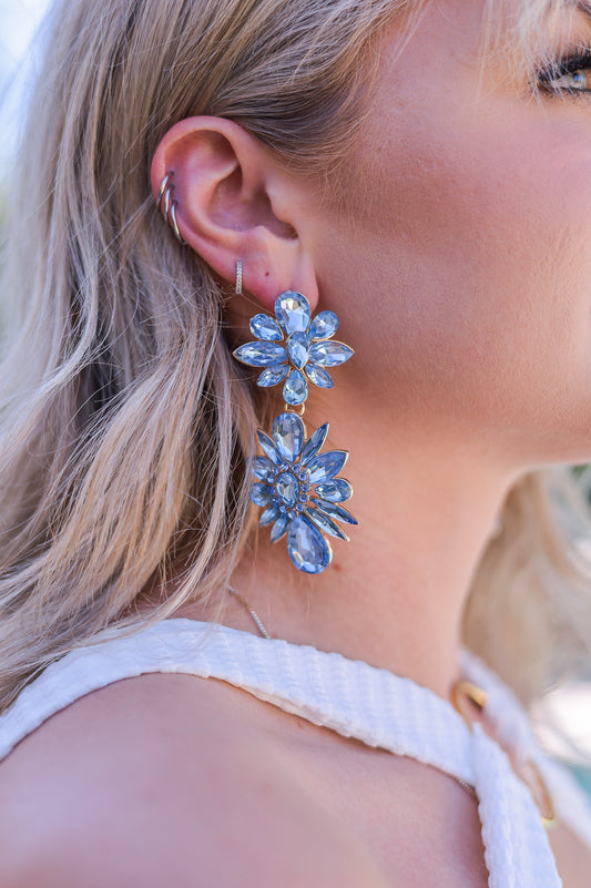 Light Blue - Luxury Drop Statement Earrings