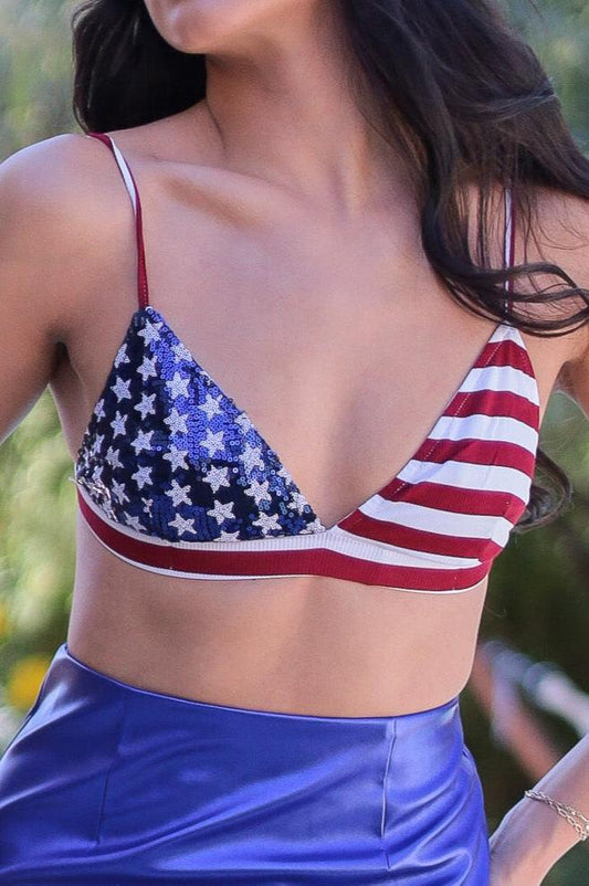 USA Flag Bralette Top