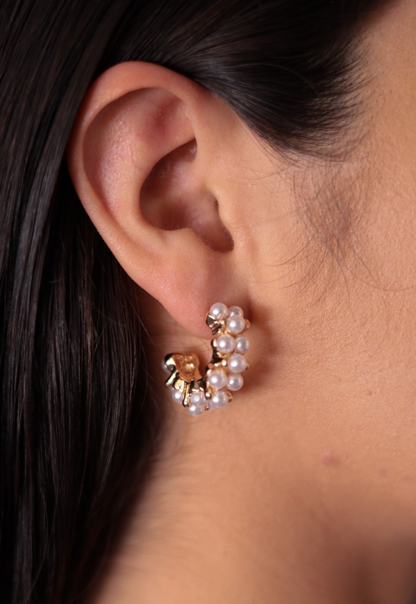Pearl Small Hoop Earrings