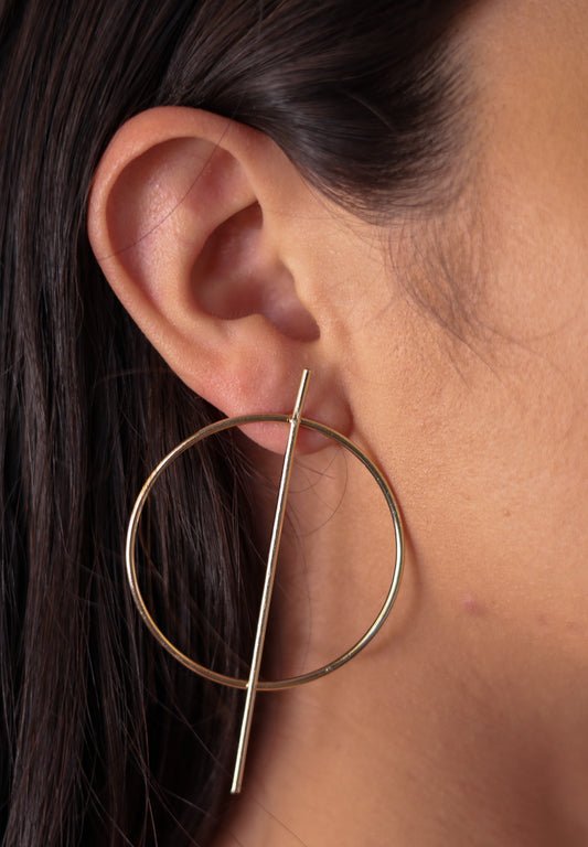 Gold - Minimalist Circle Earrings
