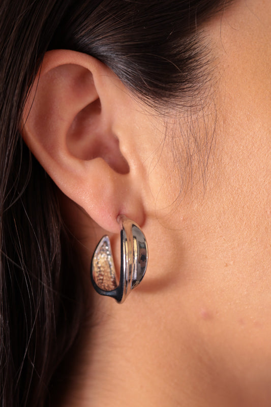 Silver - Chunky Twist Small Hoop Earrings