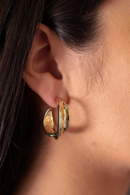 Gold - Chunky Twist Small Hoop Earrings