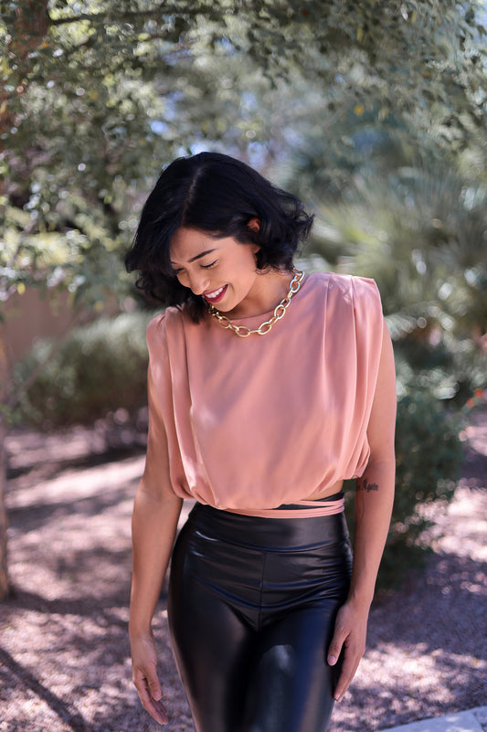 Dreamy Peach Satin Top