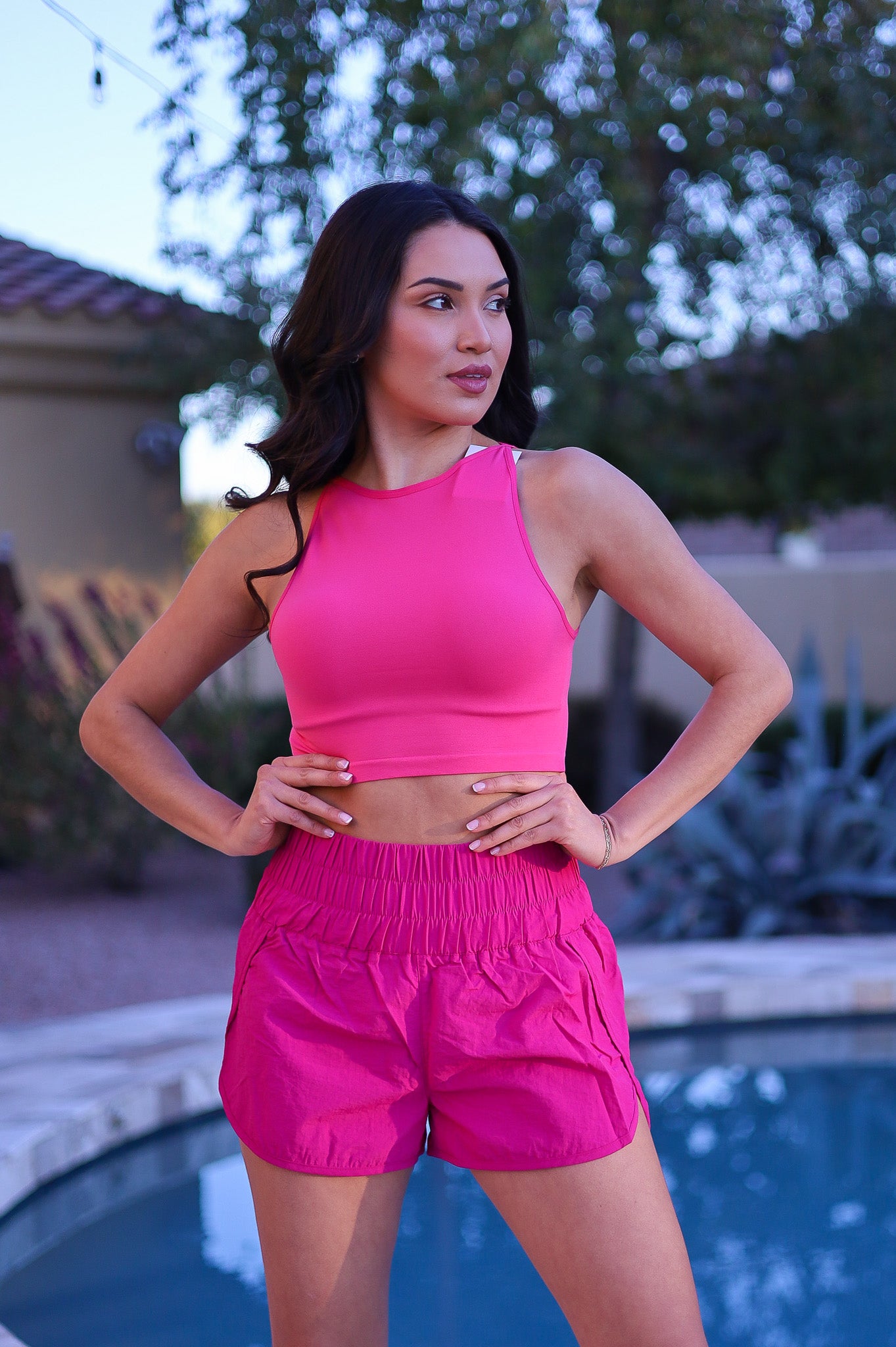 Magenta - The Way Home - High Waisted Athletic Shorts