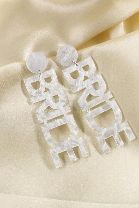 Bride Earrings - Faux Marbled Lightweight Dangle Statement Earrings