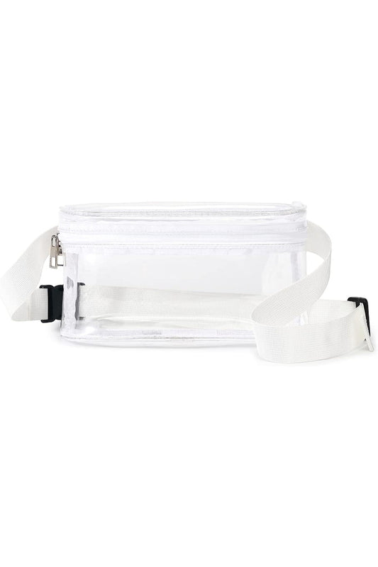 Clear - Fanny Pack Bag (White Trim)