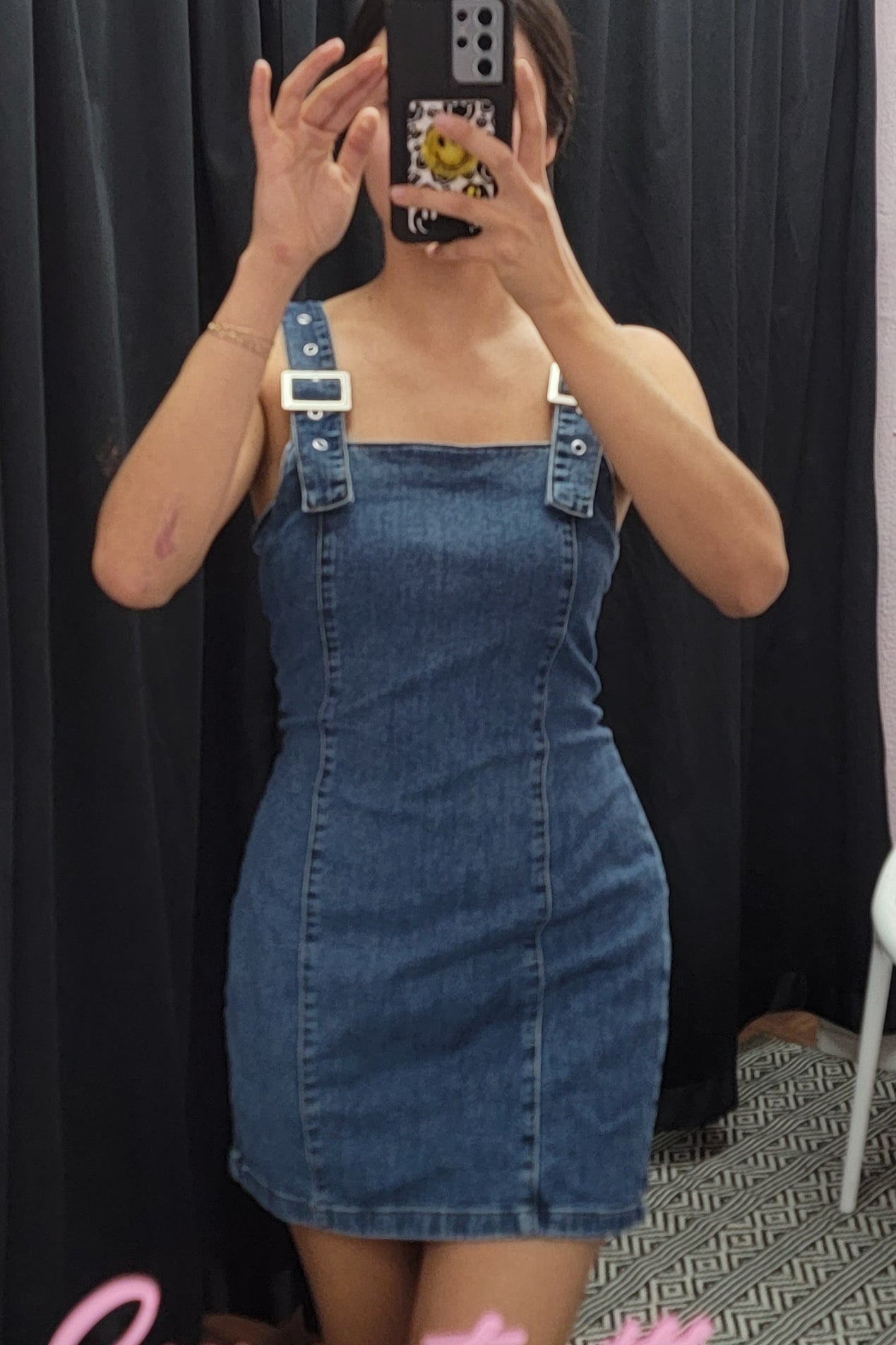 Country Babe Denim Dress with Buckle Straps