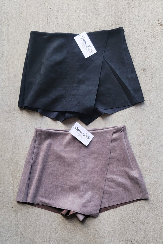 Suede Mini Skort