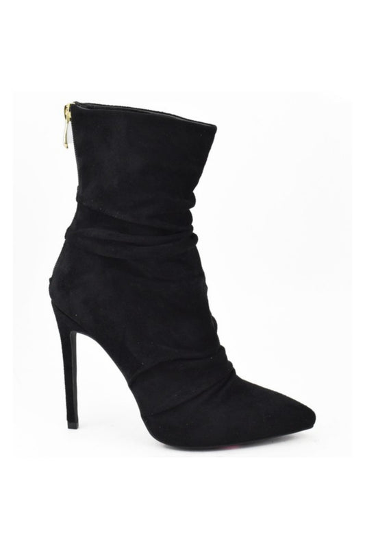 Black Suede Pointy Booties