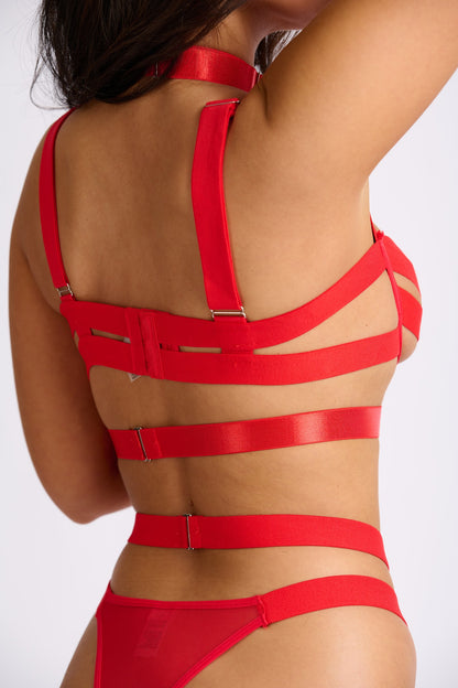Red - Tie Me Up Bondage Bandage Lingerie Set