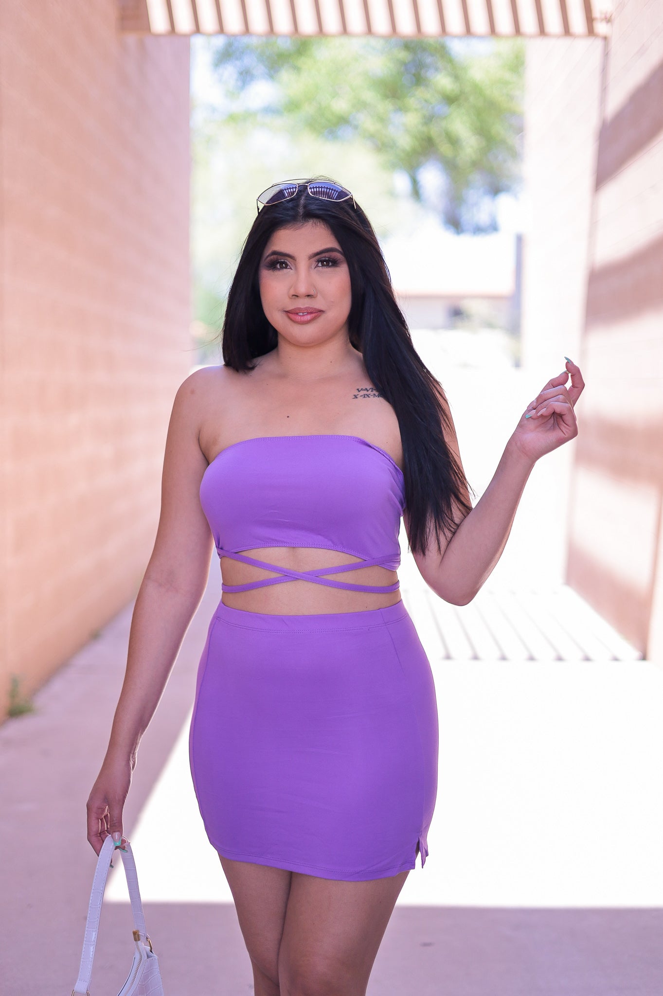 Violet Purple - Bora Bora Skirt and Top Set / Dress