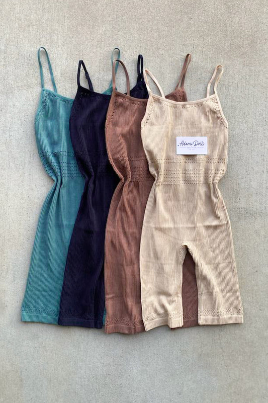 Seamless Ribbed Biker Romper