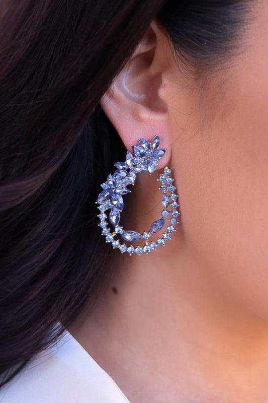 Blue - Infinite Teardrop Statement Earrings