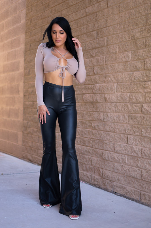 Nude - Best Catch Long Sleeve Crop Top