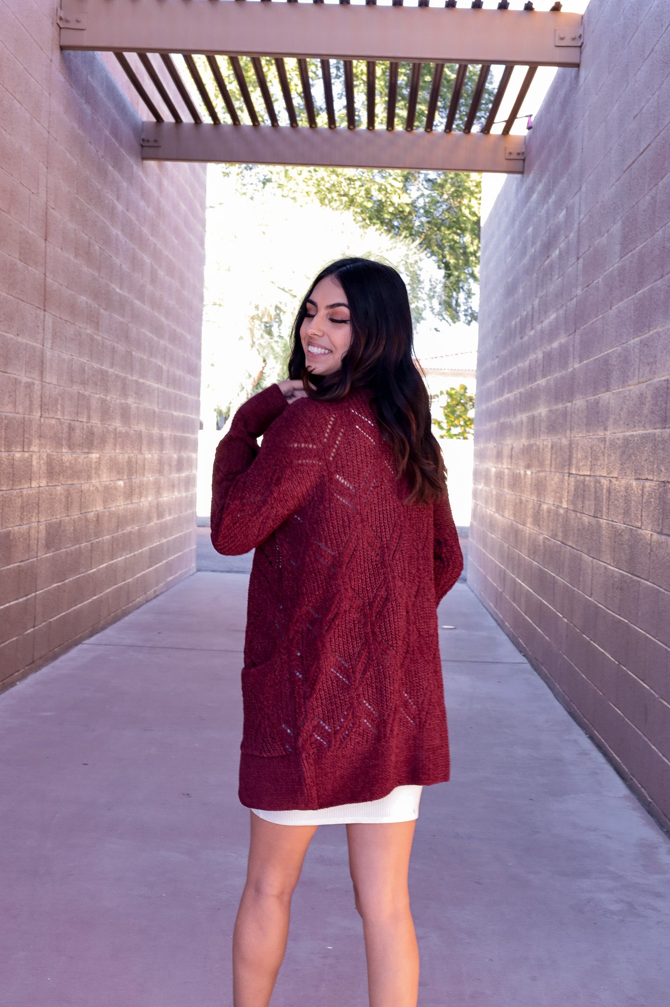 Burgundy - Give Me Snow Chenille Cardigan
